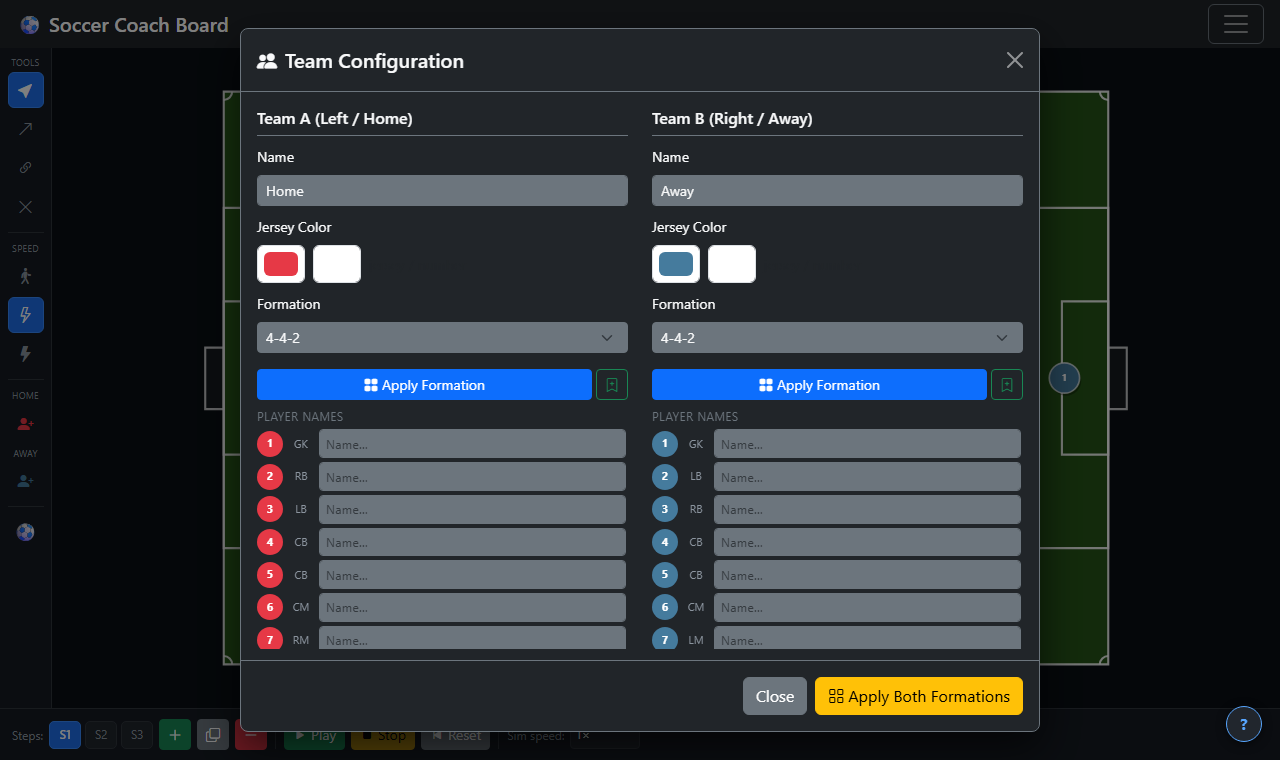 Team configuration